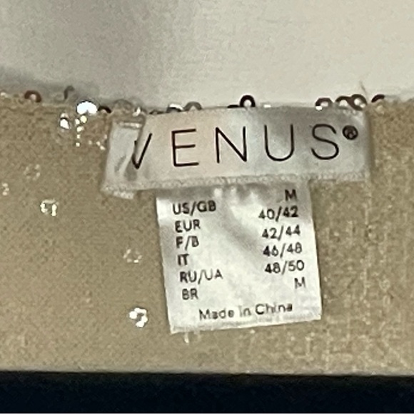 VENUS Sparkling Beige Sequin Top - Picture 3 of 5
